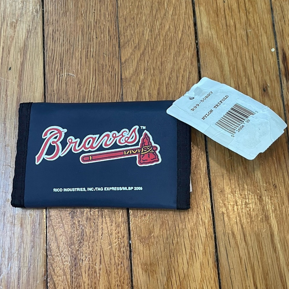 NWT Atlanta Braves Trifold Nylon Wallet Baseball MLB Fan Gift